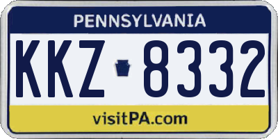PA license plate KKZ8332