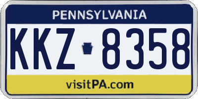 PA license plate KKZ8358