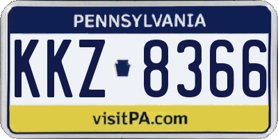 PA license plate KKZ8366