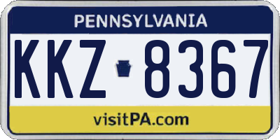 PA license plate KKZ8367