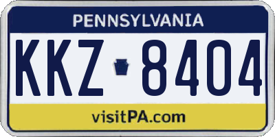 PA license plate KKZ8404