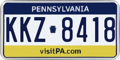 PA license plate KKZ8418