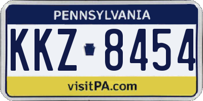 PA license plate KKZ8454