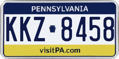 PA license plate KKZ8458