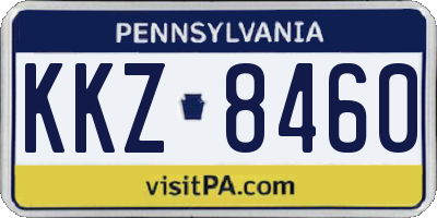 PA license plate KKZ8460