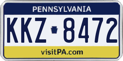 PA license plate KKZ8472