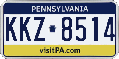 PA license plate KKZ8514