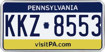PA license plate KKZ8553