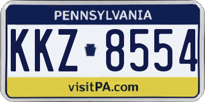PA license plate KKZ8554