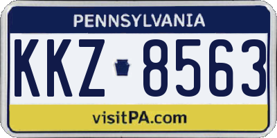 PA license plate KKZ8563