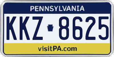 PA license plate KKZ8625