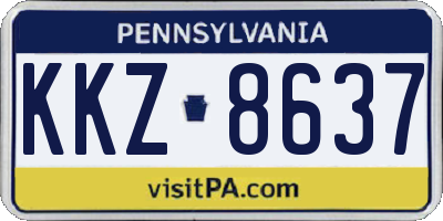 PA license plate KKZ8637