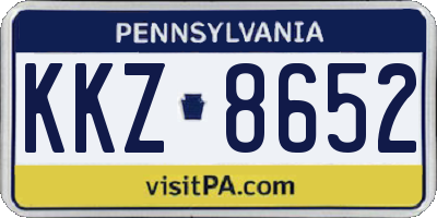 PA license plate KKZ8652