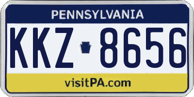 PA license plate KKZ8656