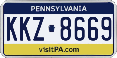 PA license plate KKZ8669