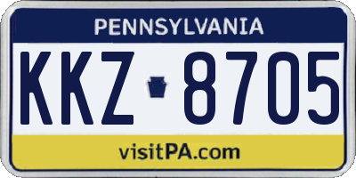 PA license plate KKZ8705