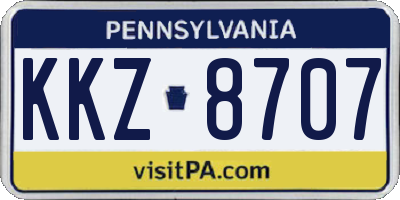 PA license plate KKZ8707
