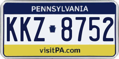 PA license plate KKZ8752