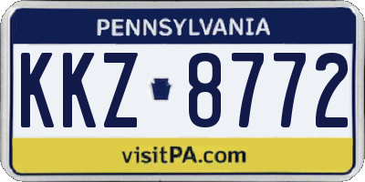 PA license plate KKZ8772