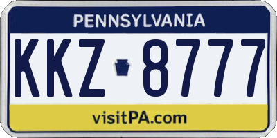 PA license plate KKZ8777