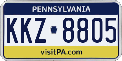 PA license plate KKZ8805