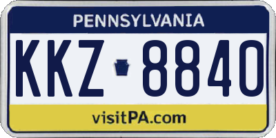 PA license plate KKZ8840