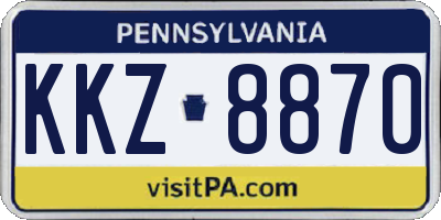 PA license plate KKZ8870