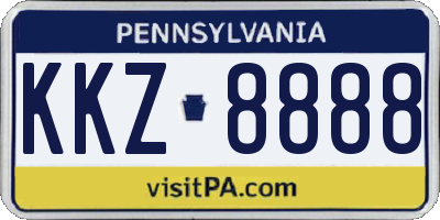 PA license plate KKZ8888