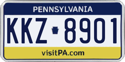 PA license plate KKZ8901