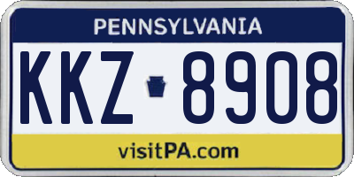 PA license plate KKZ8908