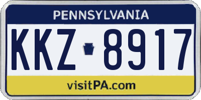 PA license plate KKZ8917