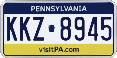 PA license plate KKZ8945