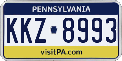 PA license plate KKZ8993