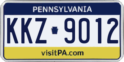 PA license plate KKZ9012