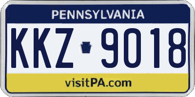 PA license plate KKZ9018