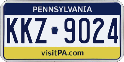 PA license plate KKZ9024