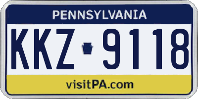 PA license plate KKZ9118