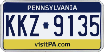 PA license plate KKZ9135