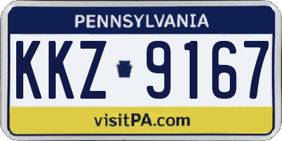 PA license plate KKZ9167