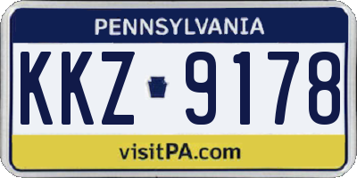 PA license plate KKZ9178