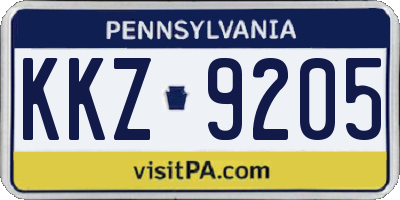 PA license plate KKZ9205