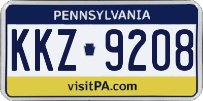 PA license plate KKZ9208