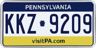 PA license plate KKZ9209