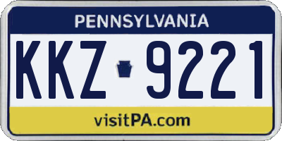 PA license plate KKZ9221