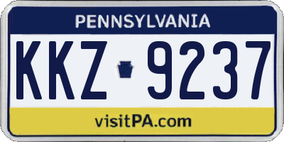 PA license plate KKZ9237
