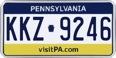PA license plate KKZ9246
