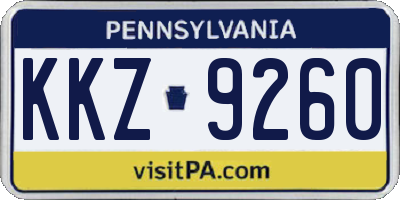 PA license plate KKZ9260