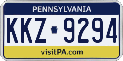 PA license plate KKZ9294