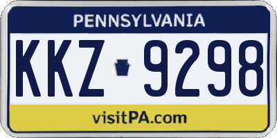 PA license plate KKZ9298