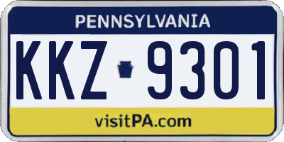 PA license plate KKZ9301